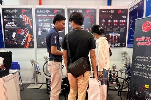 Tam Phat Industrial Equipment Co. Ltd. attends the BIFA Wood Vietnam fair to promote Sagola products