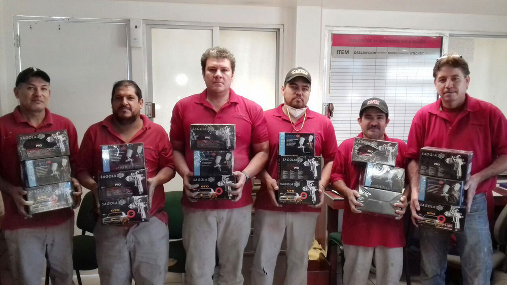 Delivery of aerographic equipment Sagola to the Nissan Agency Culiacán Airport, Sinaloa